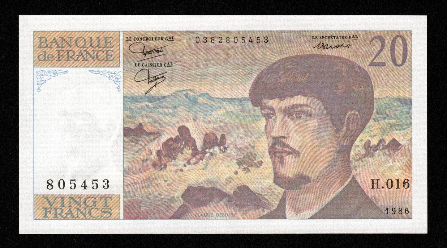 FRANCE - 20 Francs Debussy 1986 F.66.07, P.151a NEUF / UNC