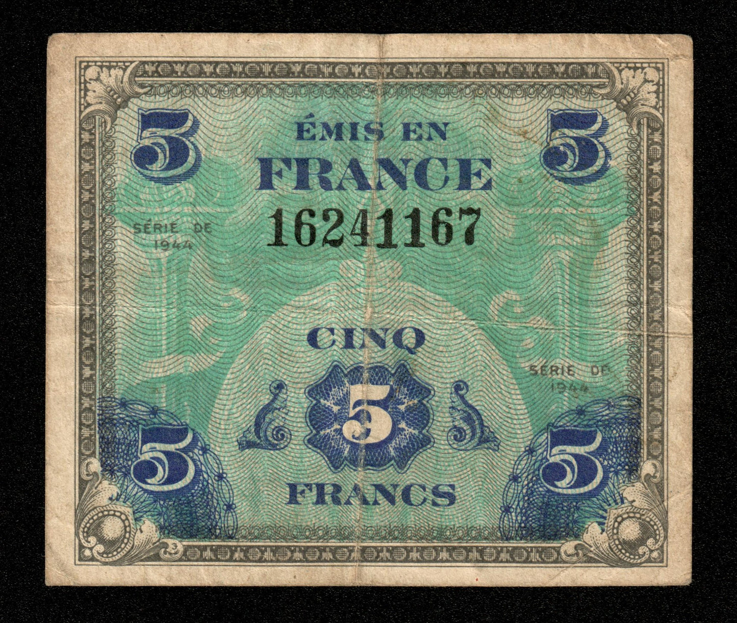 FRANCE - Trésor - 5 Francs Drapeau 1944 VF.17.01 P.115a TB / Fine