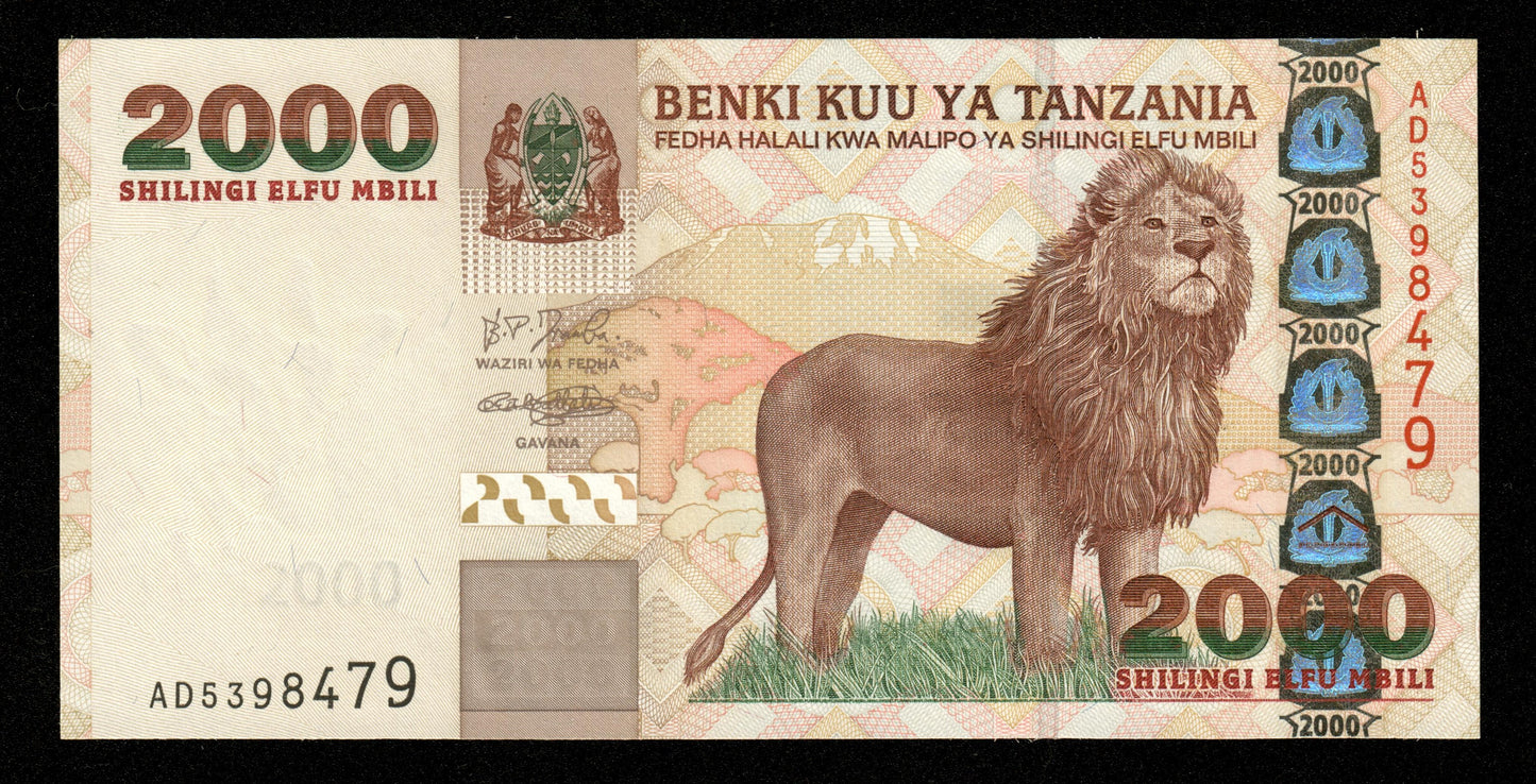 TANZANIE - TANZANIA - 2000 Shilingi (2003) P.37a NEUF / UNC