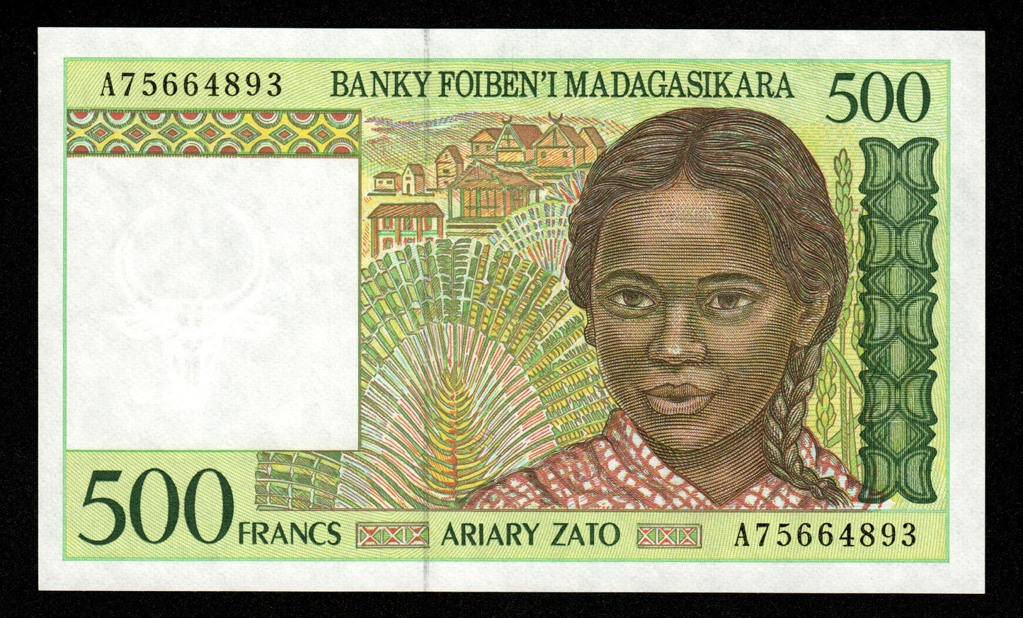 MADAGASCAR - 500 Francs, 100 Ariary (1994) P.75b SPL / AU