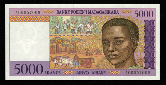 MADAGASCAR - 5000 Francs, 1000 Ariary (1995) P.78a NEUF / UNC