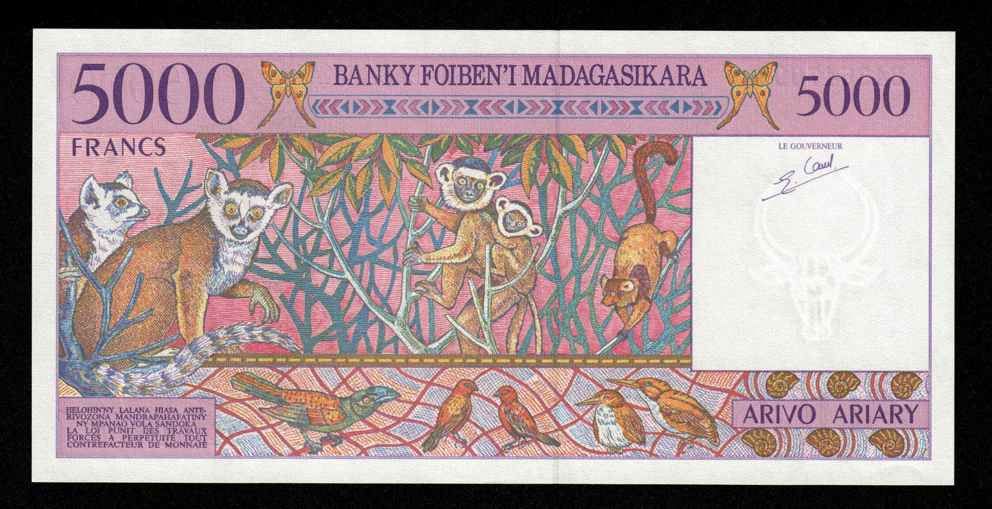 MADAGASCAR - 5000 Francs, 1000 Ariary (1995) P.78b pr.NEUF / UNC-