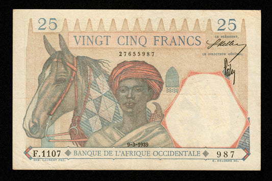 AFRIQUE OCCIDENTALE FRANÇAISE - FRENCH WEST AFRICA - 25 Francs 1939 P.22 pr.SUP / XF-