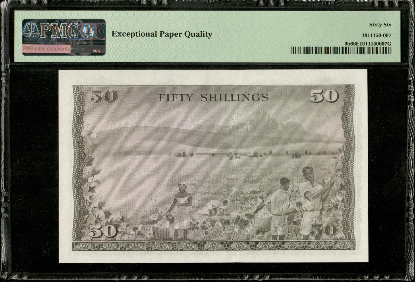 KENYA - 50 Shillings 1971 P.9b NEUF / PMG Gem Unc 66 EPQ