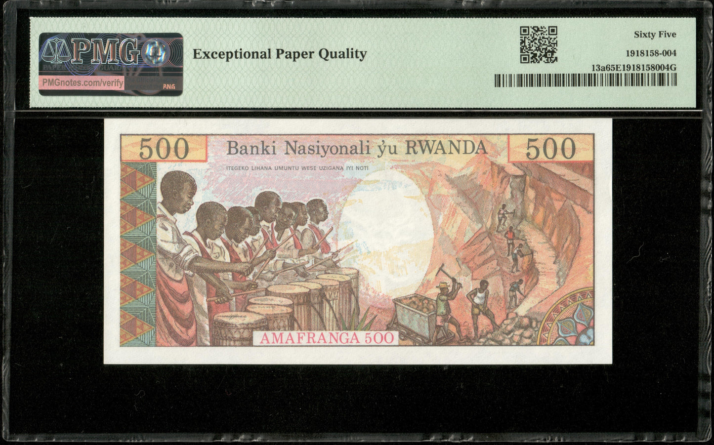 RWANDA - 500 Francs 1978 P.13a NEUF / PMG 65 EPQ