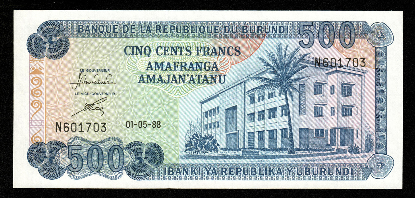 BURUNDI - 500 Francs 1988 P.30c NEUF / UNC