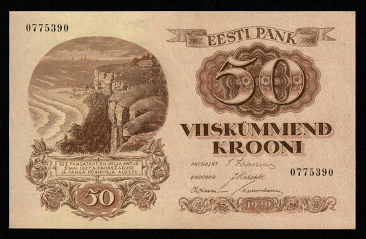 ESTONIE - ESTONIA - 50 Krooni 1929 P.65a pr.NEUF / UNC-