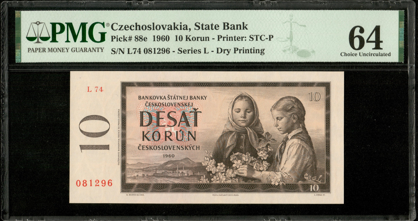 TCHÉCOSLOVAQUIE - CZECHOSLOVAKIA - 10 Korun 1960 P.88e NEUF / PMG 64