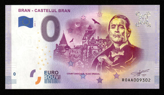 Billet Souvenir 0 Euro - Romania, BRAN - CASTELUL BRAN Dracula 2019-1 NEUF / UNC