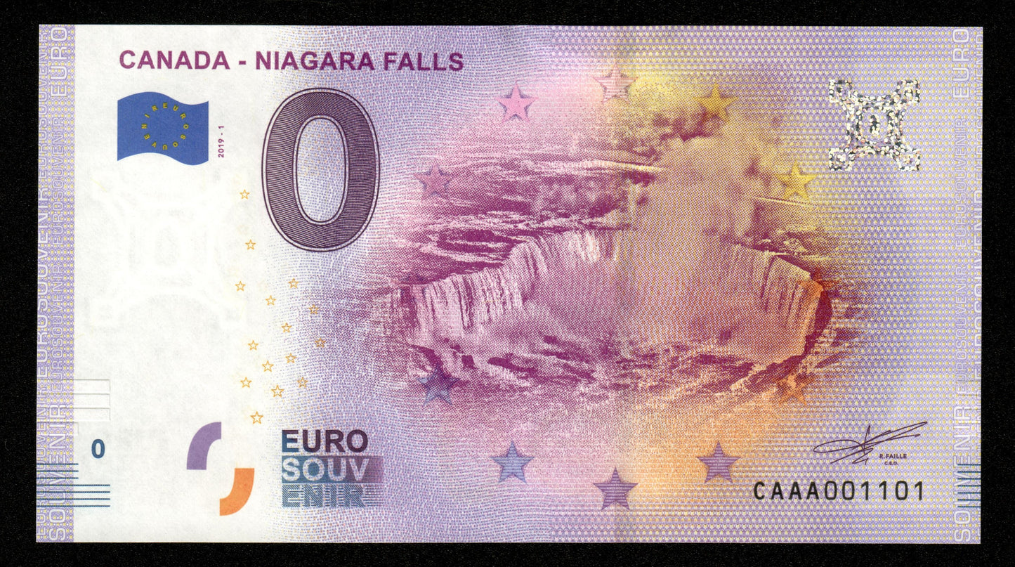 Billet Souvenir 0 Euro - Canada, NIAGARA FALLS 2019-1 NEUF / UNC