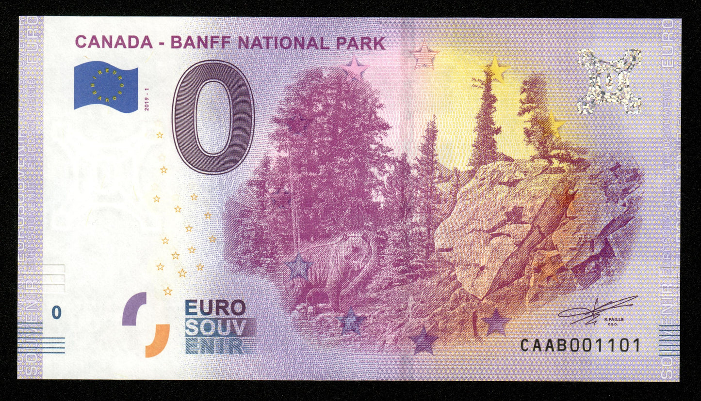 Billet Souvenir 0 Euro - Canada, BANFF NATIONAL PARK 2019-1 NEUF / UNC