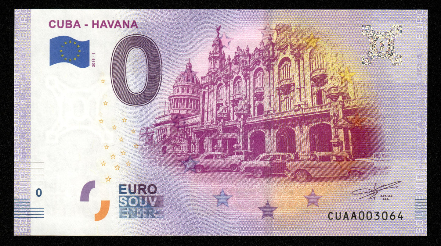 Billet Souvenir 0 Euro - Cuba, HAVANA 2019-1 NEUF / UNC