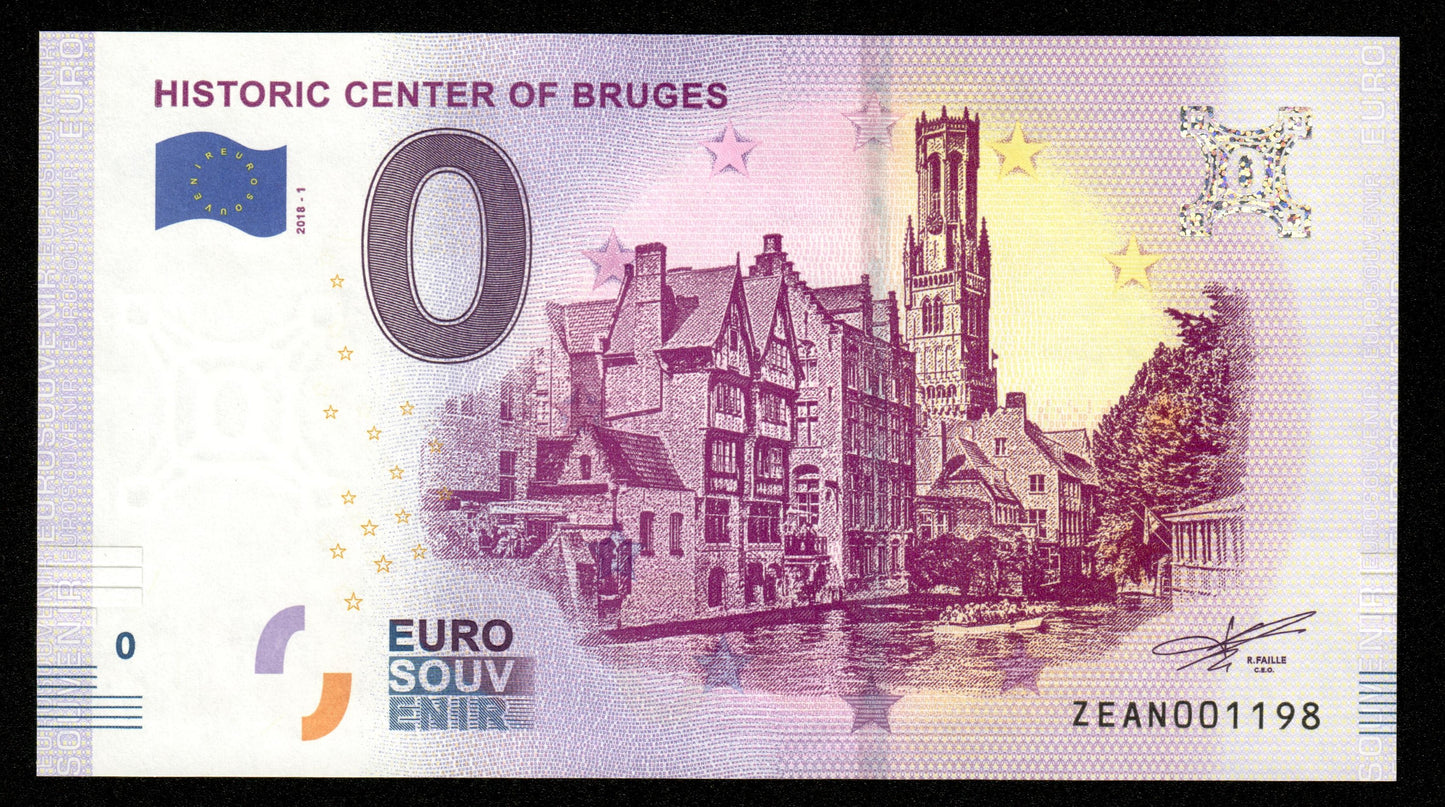 Billet Souvenir 0 Euro - Belgium, HISTORIC CENTER OF BRUGES 2018-1 NEUF / UNC