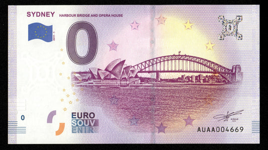 Billet Souvenir 0 Euro - Australia, SYDNEY HARBOUR BRIDGE AND OPERA HOUSE 2019-1 NEUF / UNC