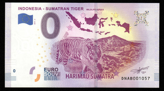 Billet Souvenir 0 Euro - Indonesia, SUMATRAN TIGER WILDLIFE SERIES 2019-2 NEUF / UNC