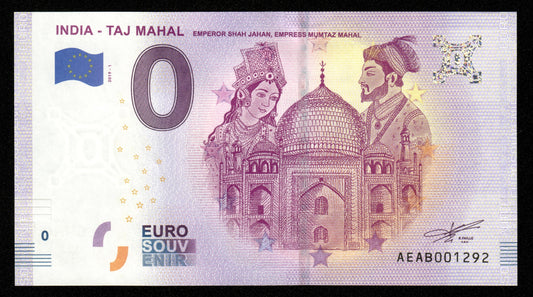 Billet Souvenir 0 Euro - India, TAJ MAHAL 2019-1 NEUF / UNC