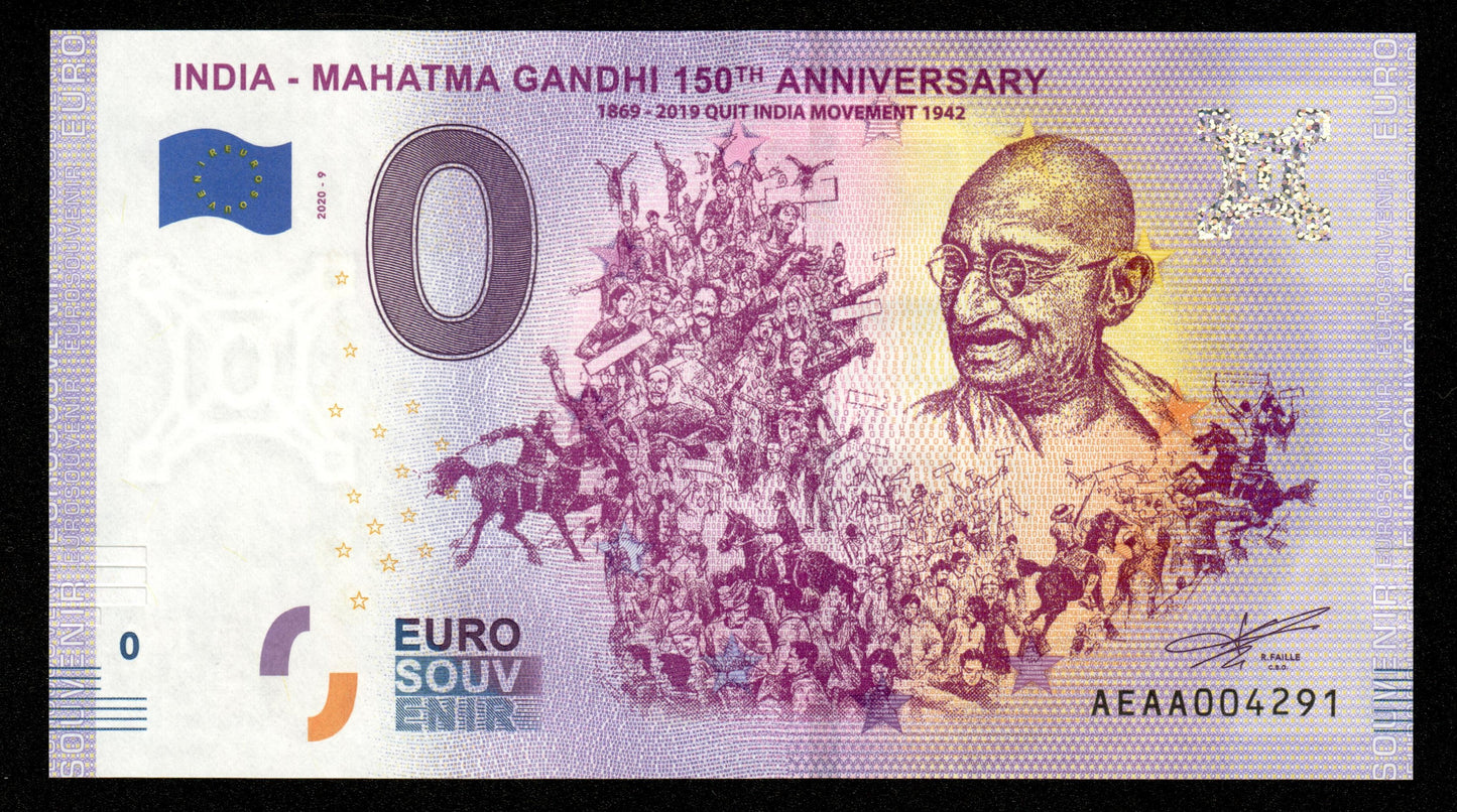 Billet Souvenir 0 Euro - India, GANDHI 150th ANNIVERSARY Série 10 billets NEUF / UNC