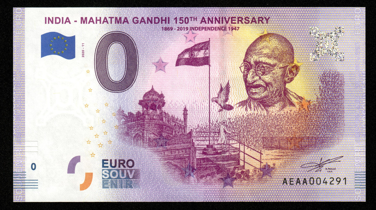 Billet Souvenir 0 Euro - India, GANDHI 150th ANNIVERSARY Série 10 billets NEUF / UNC