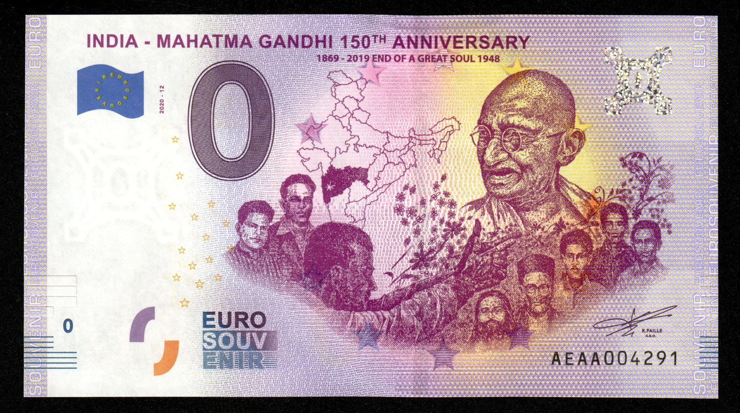 Billet Souvenir 0 Euro - India, GANDHI 150th ANNIVERSARY Série 10 billets NEUF / UNC