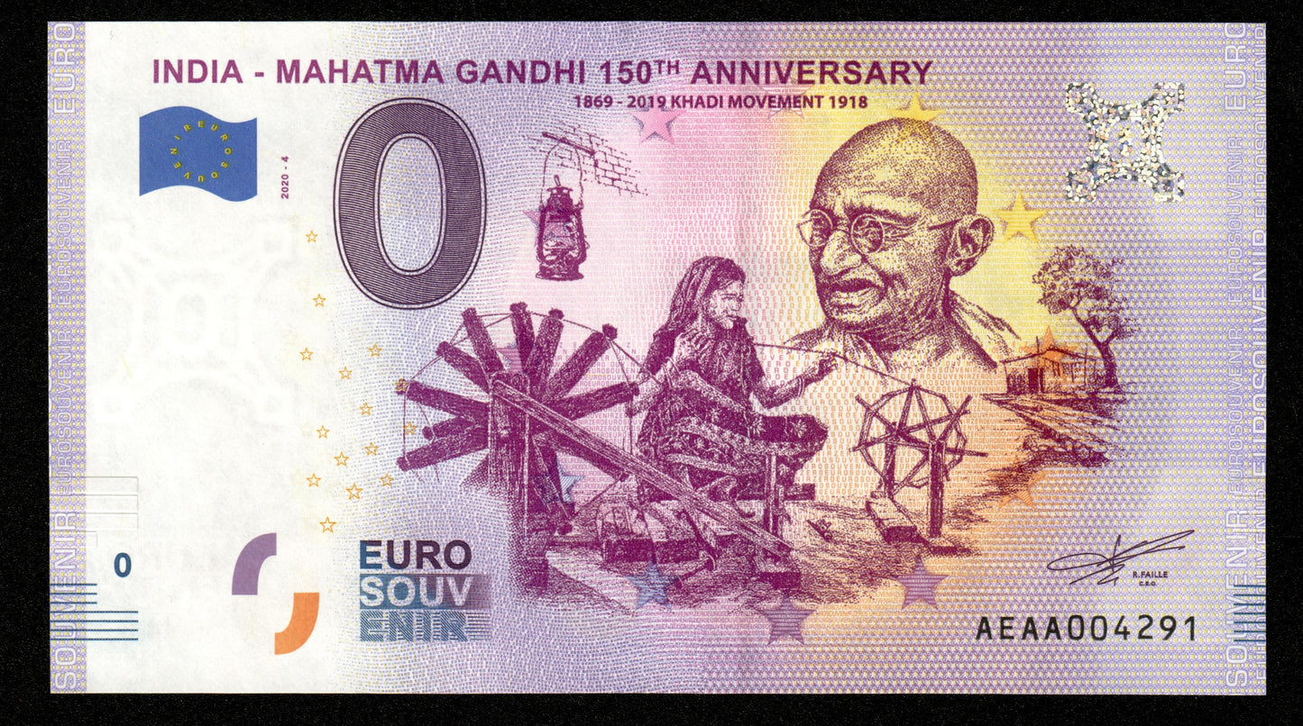 Billet Souvenir 0 Euro - India, GANDHI 150th ANNIVERSARY Série 10 billets NEUF / UNC