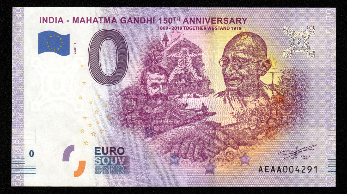 Billet Souvenir 0 Euro - India, GANDHI 150th ANNIVERSARY Série 10 billets NEUF / UNC