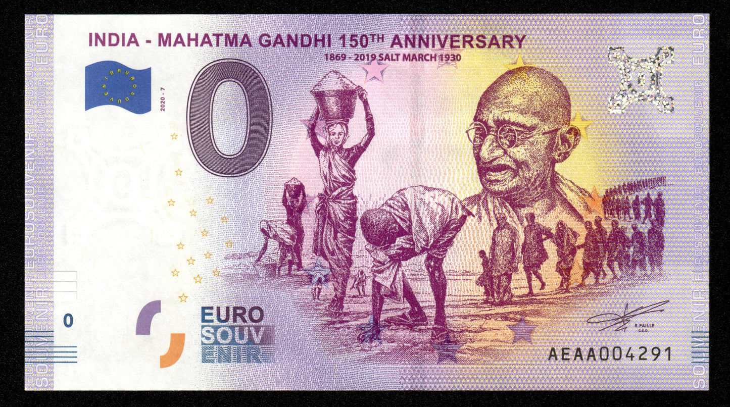 Billet Souvenir 0 Euro - India, GANDHI 150th ANNIVERSARY Série 10 billets NEUF / UNC