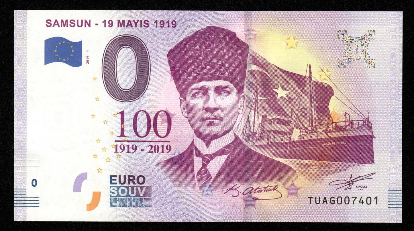 Billet Souvenir 0 Euro - Turkey, SAMSUN - 19 MAYIS 1919 2019-1 NEUF / UNC