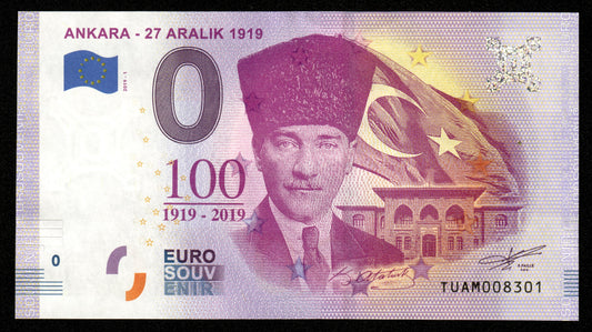 Billet Souvenir 0 Euro - Turkey, ANKARA - 27 ARALIK 1919 2019-1 NEUF / UNC