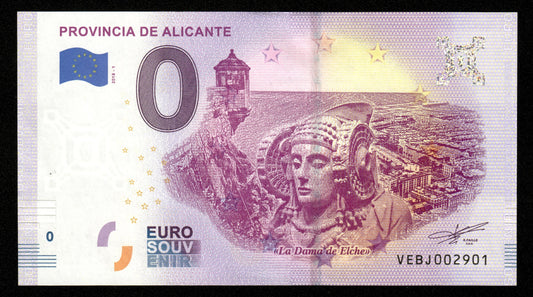 Billet Souvenir 0 Euro - Spain, PROVINCIA DE ALICANTE 2018-1 NEUF / UNC