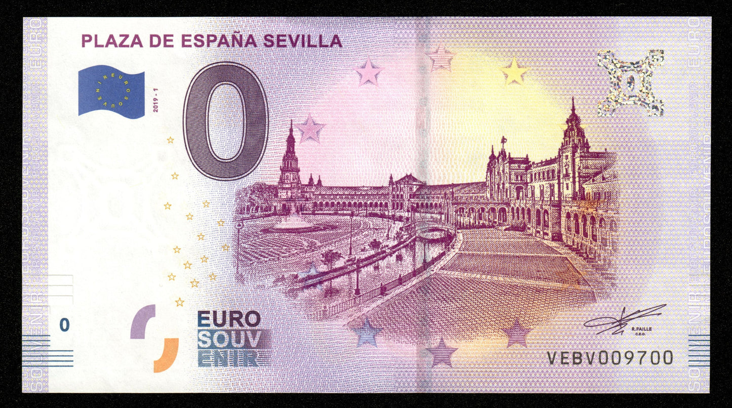 Billet Souvenir 0 Euro - Spain, PLAZA DE ESPAÑA SEVILLA 2019-1 NEUF / UNC