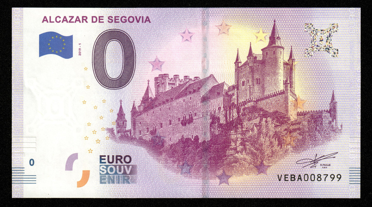 Billet Souvenir 0 Euro - Spain, ALCAZAR DE SEGOVIA 2019-1 NEUF / UNC