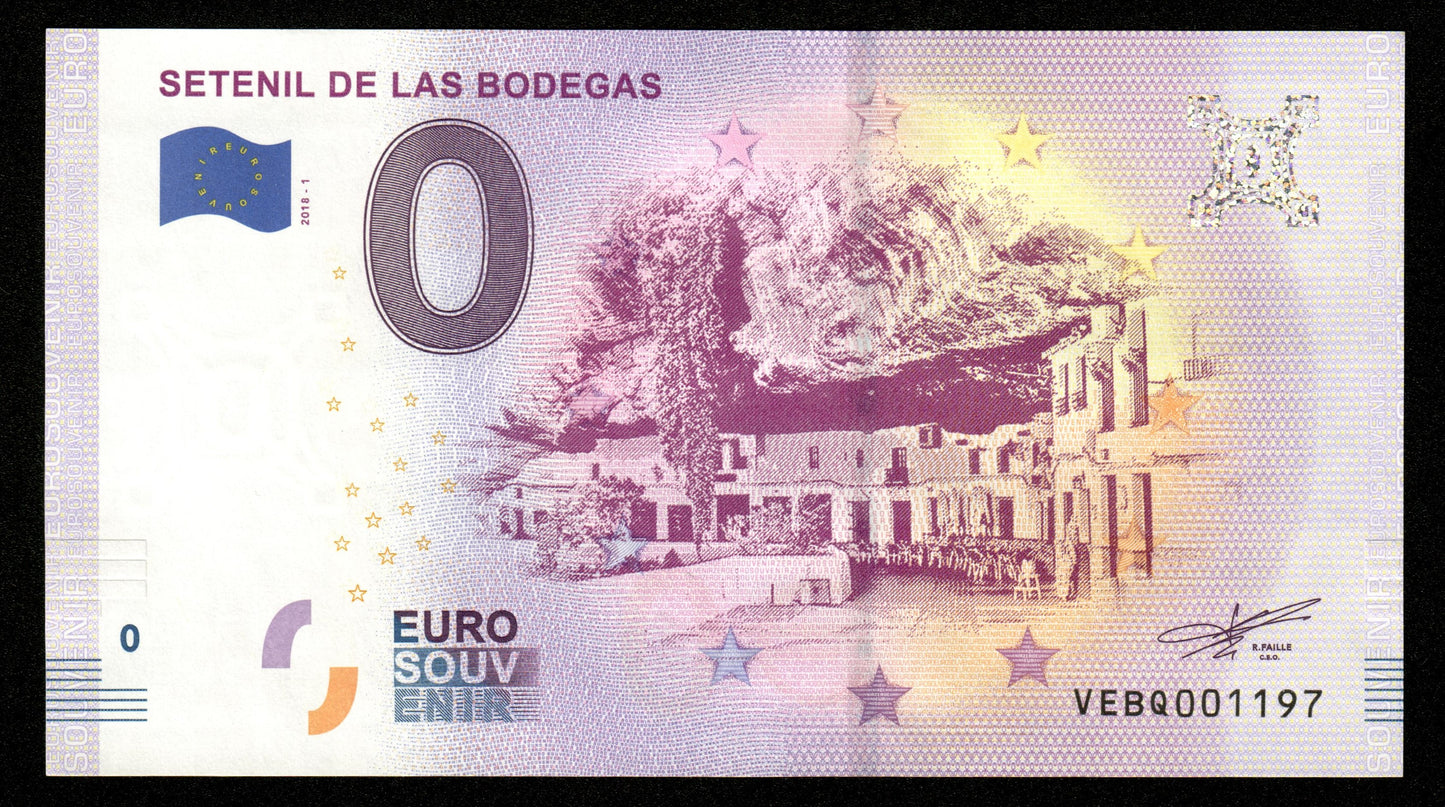 Billet Souvenir 0 Euro - Spain, SETENIL DE LAS BODEGAS 2018-1 NEUF / UNC