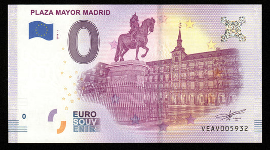 Billet Souvenir 0 Euro - Spain, PLAZA MAYOR MADRID 2018-1 NEUF / UNC