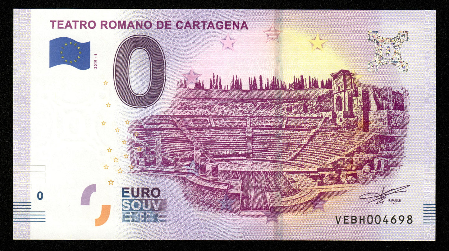 Billet Souvenir 0 Euro - Spain, TEATRO ROMANO DE CARTAGENA 2019-1 NEUF / UNC