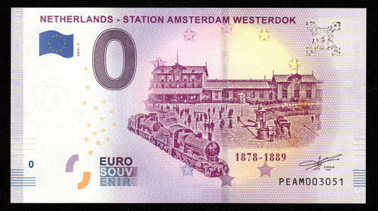 Billet Souvenir 0 Euro - Netherlands - STATION AMSTERDAM WESTERDOK 2019-1 NEUF / UNC