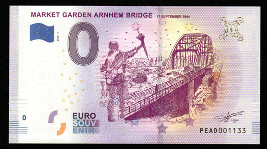 Billet Souvenir 0 Euro - MARKET GARDEN ARNHEM BRIDGE 17 SEPTEMBER 1944 2019-1 NEUF / UNC