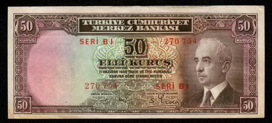 TURQUIE - TURKEY - 50 Kurus 1930 P.133 pr.SUP / aXF