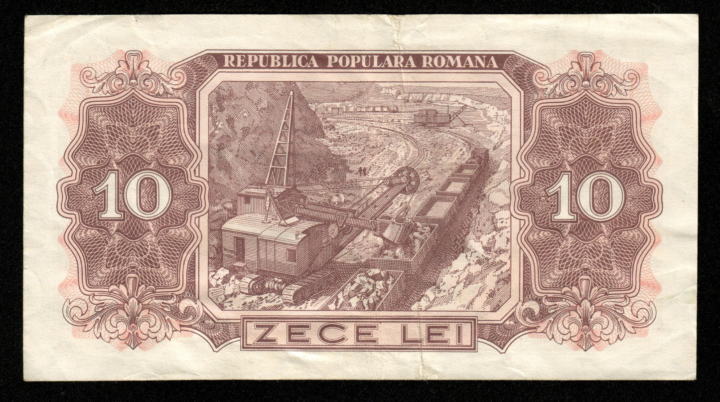 ROUMANIE - ROMANIA - 10 Lei 1952 P.88b TTB / VF