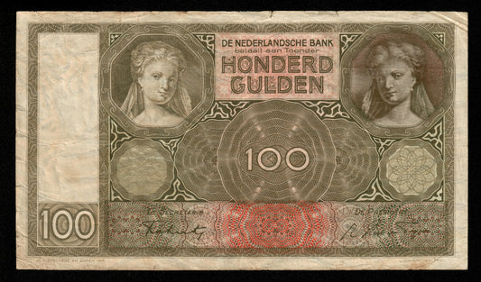 PAYS-BAS - NETHERLANDS - 100 Gulden 1942 P.51c TB / Fine