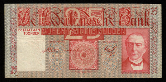 PAYS-BAS - NETHERLANDS - 25 Gulden 1941 P.50 TB / Fine