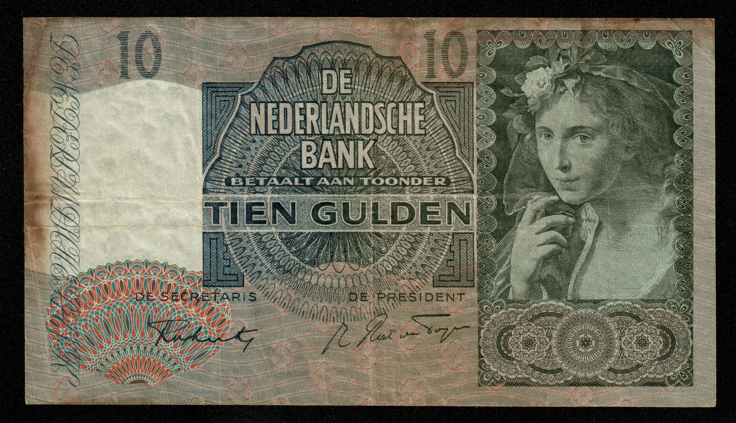 PAYS-BAS - NETHERLANDS - 10 Gulden 1942 P.56b TB / Fine