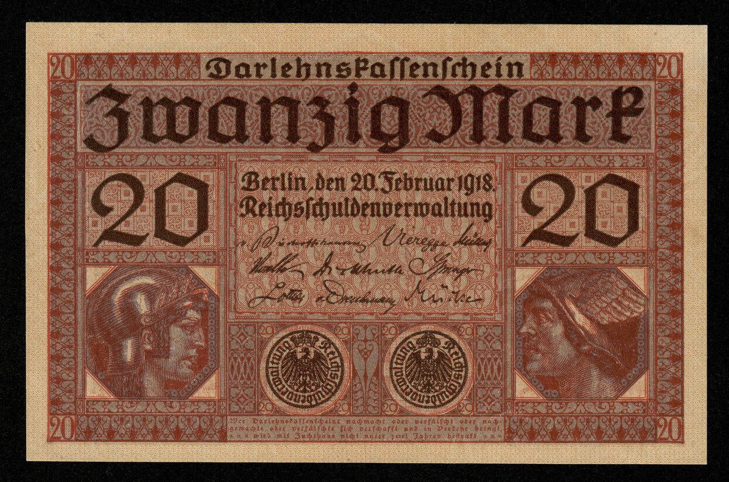 ALLEMAGNE - Germany - Darlehenkassenschein, 20 Mark 1918 P.57 NEUF / UNC