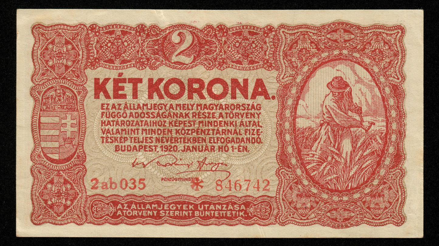 HONGRIE - HUNGARY - 2 Korona 1920 P.58 SUP / XF