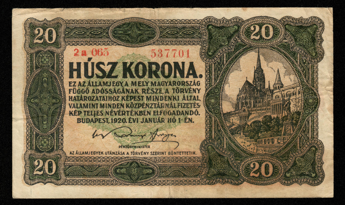 HONGRIE - HUNGARY - 20 Korona 1920 P.61 TB / Fine