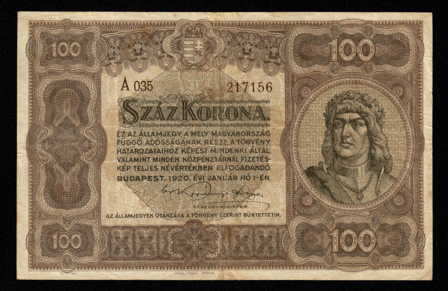 HONGRIE - HUNGARY - 100 Korona 1920 P.63 TB / Fine