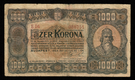 HONGRIE - HUNGARY - 1000 Korona 1923 P.75a TB / Fine