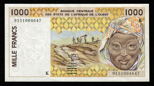 WEST AFRICAN STATES - SENEGAL - 1000 Francs 1991 P.711Ka SUP / XF