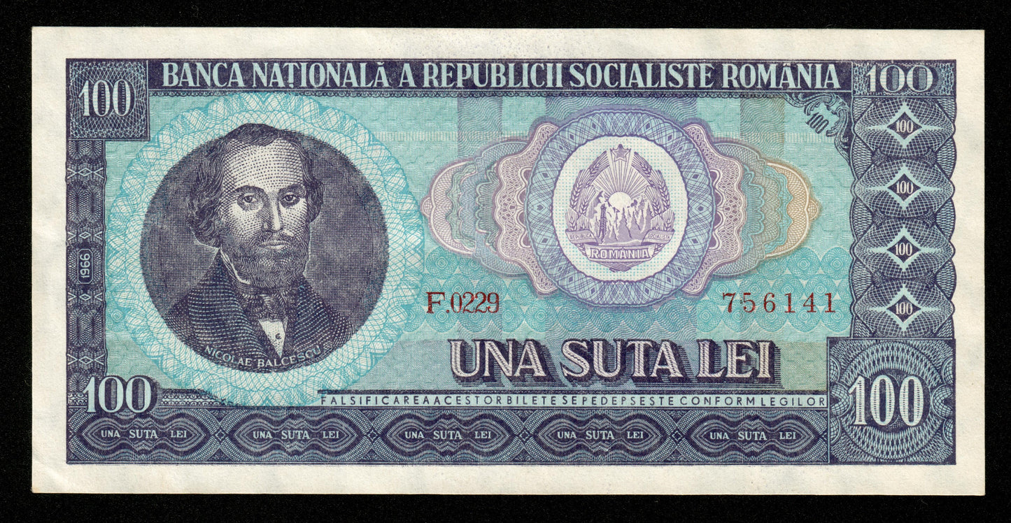 ROUMANIE - ROMANIA - 100 Lei 1966 P.97a SUP+ / XF+