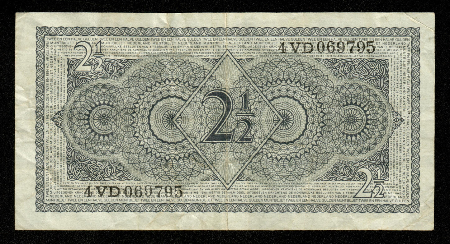 PAYS-BAS - NETHERLANDS - 2 1/2 Gulden 1949 Muntbiljet P.73 TTB / VF