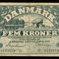 DANEMARK - DENMARK - 5 Kroner 1940 P.30d, Sieg 102 TB / Fine